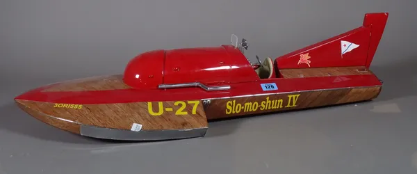 A 20th century model speed boat S10-NO-SHUNIV and another model boat Milfred star, (2).  S3B