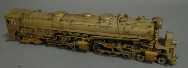 A Japanese KTM brass HO gauge locomotive and tender, 4-6-6-4, L-105 'Denver & Rio' Grande Western, West Side Model Company. (2)