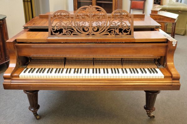 JULIUS BLUTHNER LEPZIG CI; a rosewood over strung iron framed grand piano, 147cm wide x 187cm long.