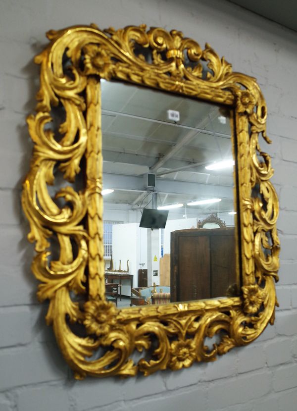 A 19th century gilt framed rectangular mirror, with acanthus scroll frame, 75cm wide x 84cm high, together with an Adam Revival rectangular mirror, wi