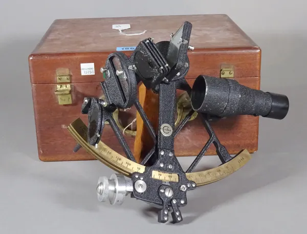 A 20th century cased sextant by 'Cook Hull' SN 2666 6.5" radius, (qty).   CAB