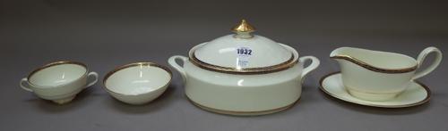 An extensive Minton part dinner and tea service decorated in the 'ST JAMES' pattern, comprising; two oval two handled tureens and covers (29cm across