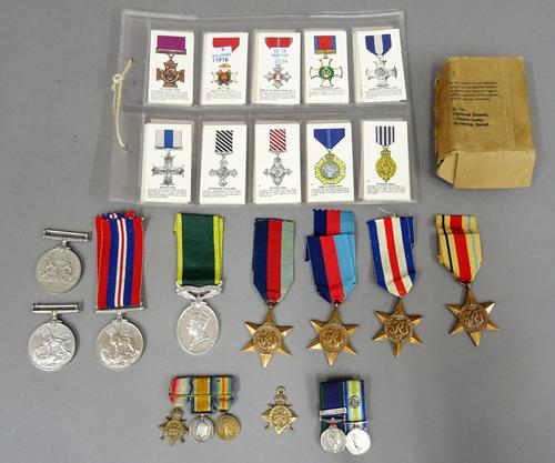 Eight mostly Second World War period medals, comprising; two 1938-45 Stars, The Africa Star, The France & Germany Star, The Defence Medal, two War Med