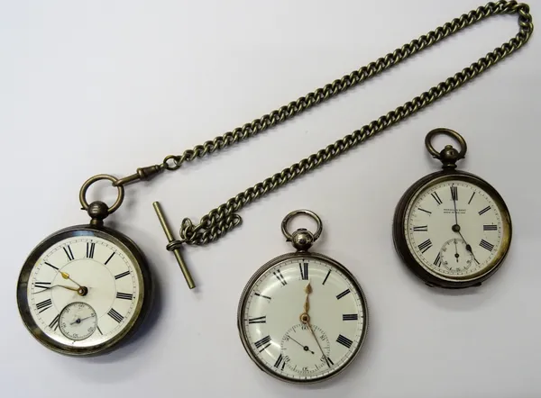 A silver cased, key wind, openfaced gentleman's pocket watch, the gilt fusee movement with a lever escapement, numbered to the backplate 11848, with a