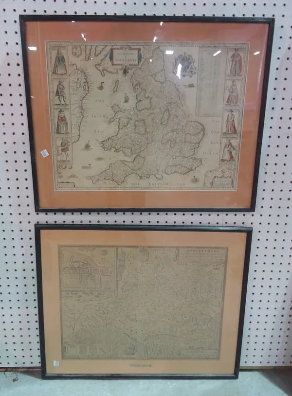 Four maps, hand coloured, including Cornwall Northamptonshire and others, (4).   CAB