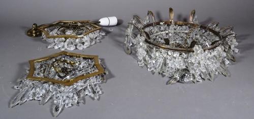 Four pairs of bag chandeliers and one further light by Christopher Wray, (5).   S4T