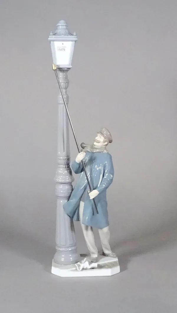 A large Lladro figure of a  Lamp Lighter, 47cm, (boxed).   CAB