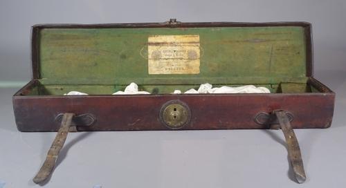 George & Gibbs, an early 20th century leather gun case, 79cm long.   S1T