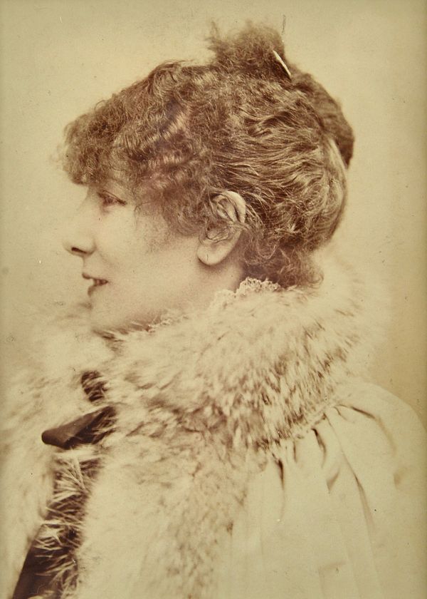 NADAR [Gaspard-Felix Tournachon]  (1820 - 1910)  Sarah Bernhardt.  albumen mounted cabinet photo. print, ca. 1889, mounted to board, P. Nadar, Paris p