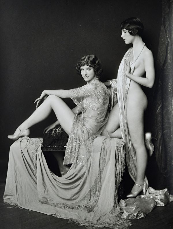ALFRED CHENEY JOHNSTON  (1884 - 1971)  Cutter Sisters,  [Zeigfield Girls] ca. 1922.  gelatin silver print, captioned 'Cutter Sisters' in pencil, and s