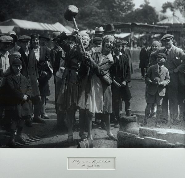 a group of 3 Fine Art Gallery Exhibition black and white photographs. 20th century reproductions, titled and mounted, Hampstead Heath 1930s fairground