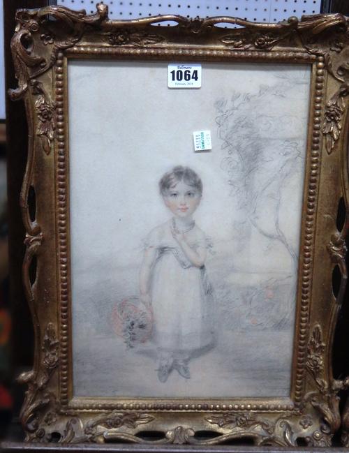 English School (early 19th century), Studies of children, a pair, pencil and coloured chalk, each 35cm x 22.5cm.(2). 46.5