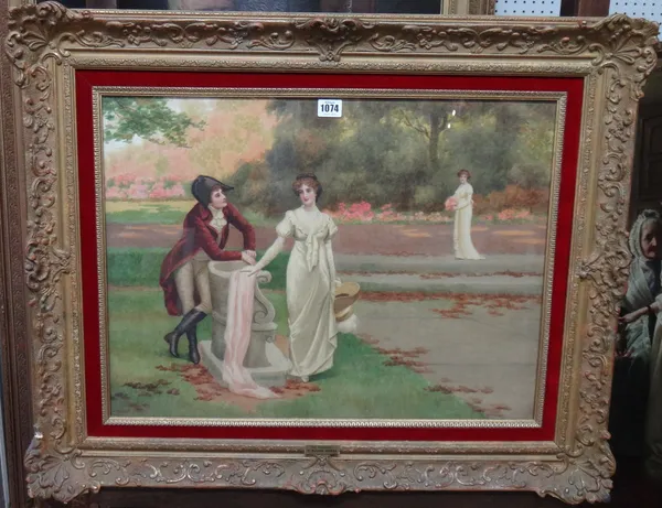 Herbert Bland Sparks (fl.1892-1893), The Proposal, watercolour, signed, 44cm x 60cm.