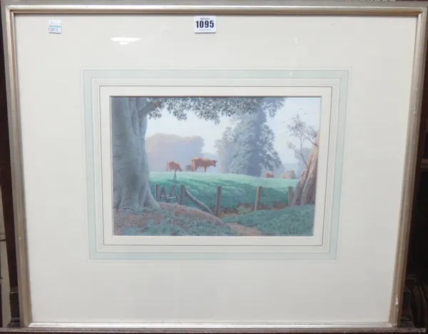 Stanley Anderson (1884-1966), Cattle grazing, watercolour, signed, 21cm x 31cm. DDS