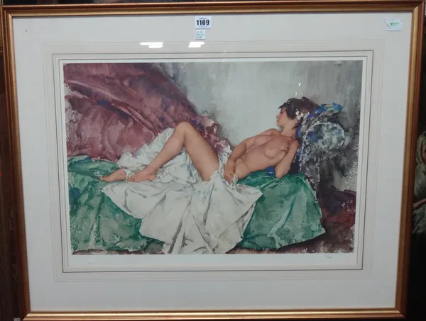 After Sir William Russell Flint, Act II Scene I; Ray as Madam Pompadour; Reclining Nude III; Model and Critic; Five Studies of Cecilia, five colour pr