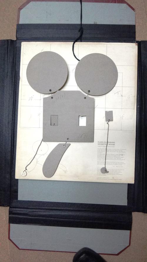 Claes Oldenburg (b.1929), Geometric mouse, offset lithograph, on wove paper laminated to five cardboard elements with die-cut, stainless steel chain a