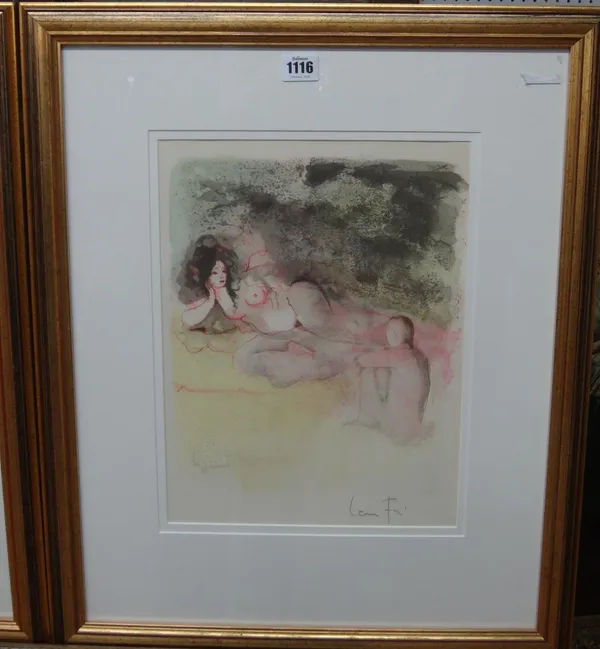 Leonor Fini (1907-1996), Scenes from La Fanfarlo by Baudelaire, two colour prints, signed in pencil, each approx 35cm x 26.5cm.(2) DDS