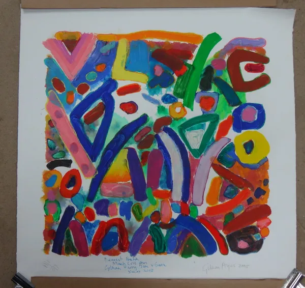 Gillian Ayres (b.1930), Tall Trees, colour lithograph, signed and dated 2005, further inscribed and dated 2008, unframed, 62cm x 62cm. DDS