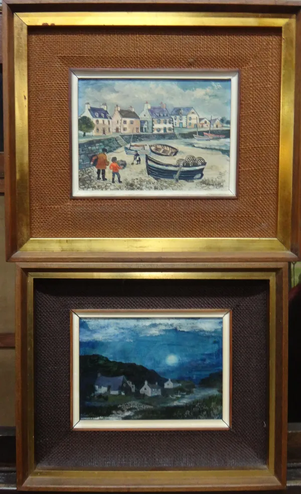 Brenda King (1934-2011), Breton Cottage - Camaret; Boscastle,  two, oil on board, both signed, each 13cm x 18.5cm.(2) DDS