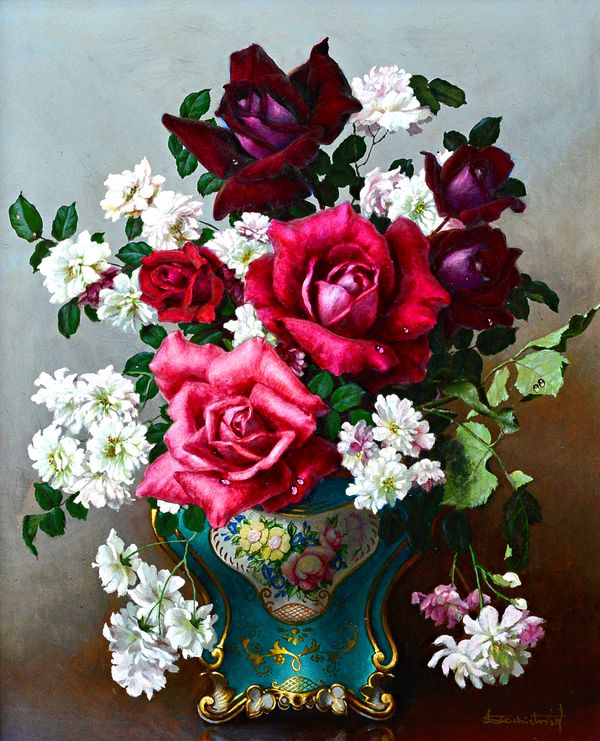 Lev Tchistovsky (1902-1969), Floral still life, oil on board, signed, 54cm x 44cm. DDS  Illustrated