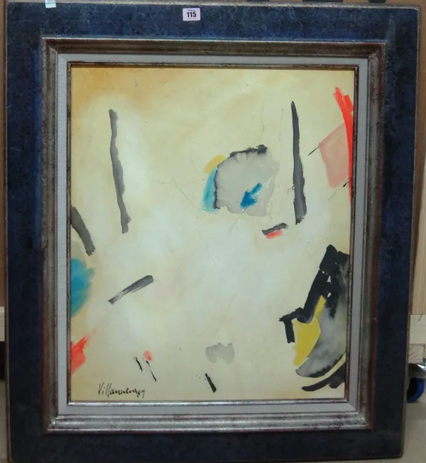 ** Villanueva (20th century), Et Maintenant, oil on canvas, signed, 63cm x 52cm.  G1