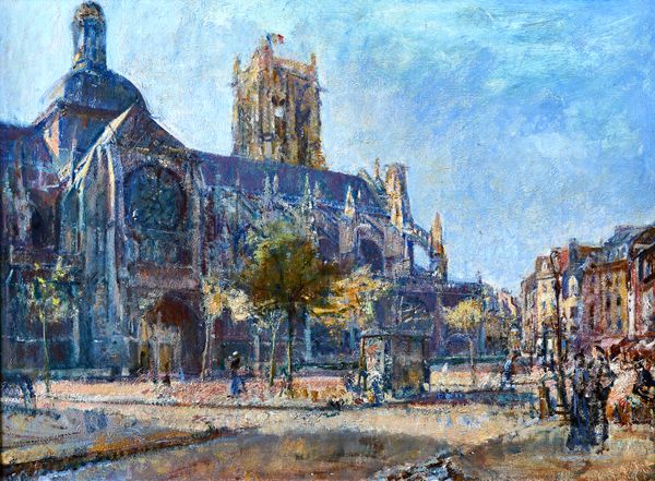 Ambrose McEvoy (1878-1927), Church of St Jacques, Dieppe, oil on canvas,  52cm x 71cm.This lot  is subject to VAT on the hammer.  Illustrated