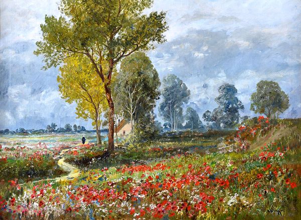 Alois Arnegger (1879-1967), Poppy field, oil on canvas, signed, 57vcm x 78cm.DDS  Illustrated