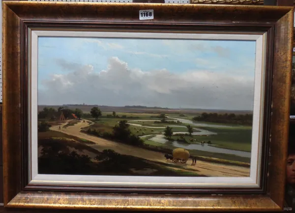George Laurens Kiers (1838-1916), Extensive Dutch landscape, oil on panel, signed, 32cm x 49cm.