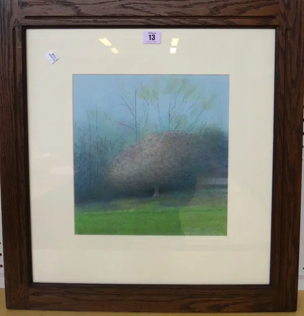 Attributed to Graham Ovenden (b.1943), The Apple Tree, pastel 29cm x 27.5cm.  N1