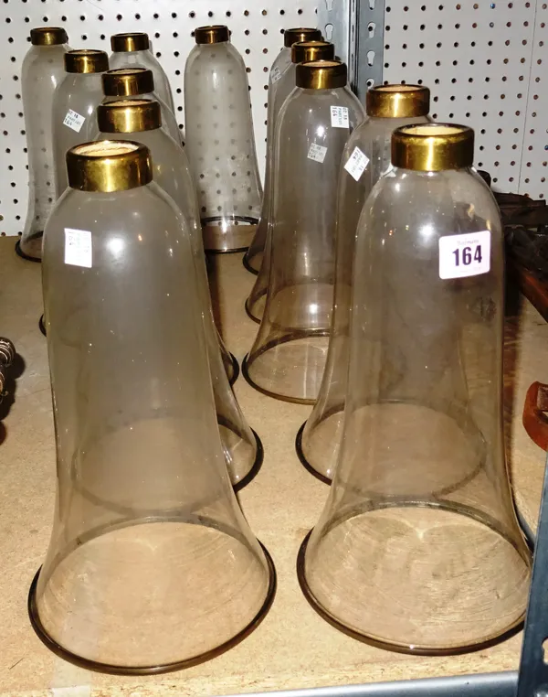 A group of twelve 20th century glass hurricane lamp shades, (12).   S4