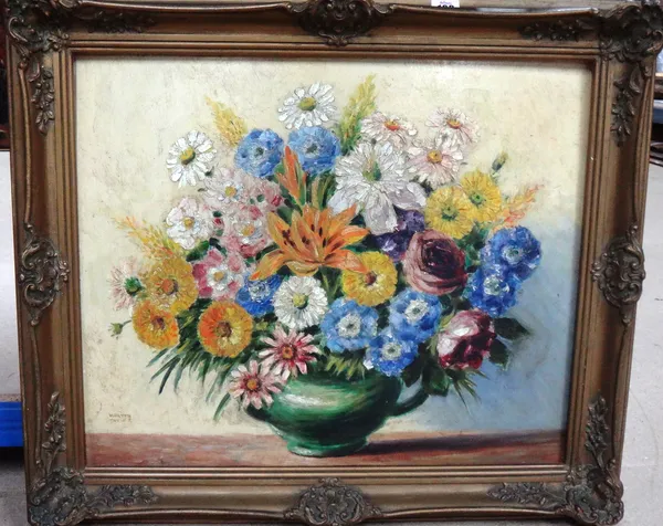 Walter Taylor (20th century),Still life of flowers, oil on board, signed, 49cm X 49cm.  A4