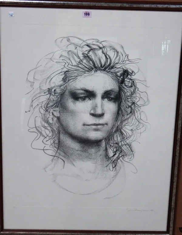 Pietro Annigoni (1910-1988), Head of a man, print, signed in pencil, 70cm x 56cm.  B9