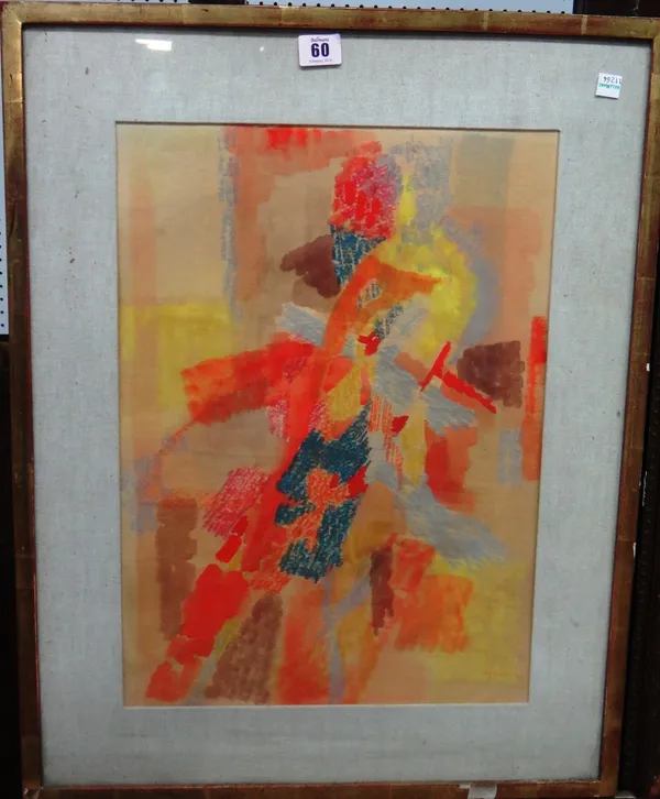 Continental School (20th century), Abstract, watercolour and pastel, indistinctly signed, 47cm x 33cm.  I1