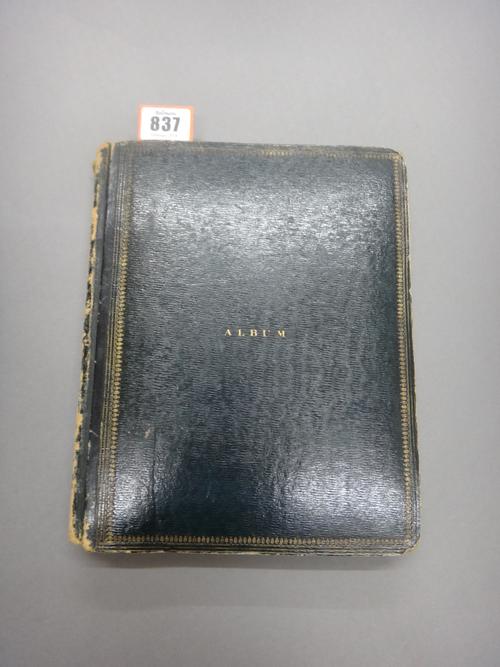 ALBUM - earlier 19th century, includes watercolour & pencil sketches, silhouettes, prints, paper cut-outs, etc., together with ms. poetry & prose, app