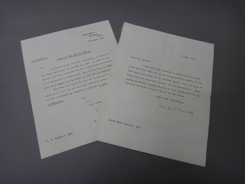 WINSTON CHURCHILL - 6 line typescript letter signed by Churchill on Ministry of Munitions headed notepaper (30 May, 1918), to Henry Bath Spencer, Esq.