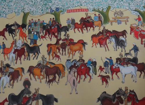 CHINA - 17 posters depicting Chinese life during the Mao Tse-Tung years & earlier(?)  mostly 53 x 76cms., fully coloured, 6 loose & 11 mounted on boar