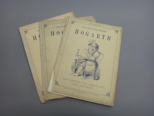 HOGARTH (Wm.)  The Complete Works  . . .  new edition, complete in the 24 parts. num. engraved plates; original pictorial wrappers, 4to. (? 1840s).