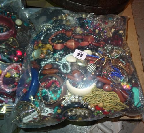 Costume jewellery, including; 20th century and later bangles, necklaces, earrings and sundry (qty).  S3