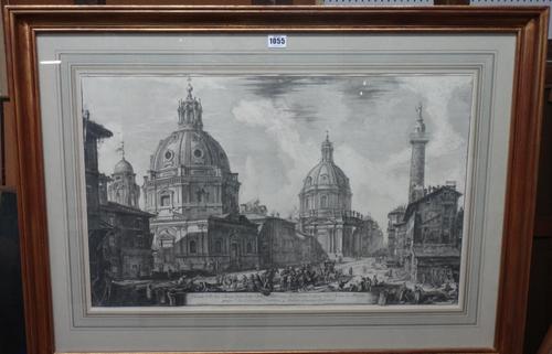 After Francesco Piranese, Veduta delle due Chiese l'una detta Madonna di Loreto l'altradel Nome de Maria, engraving, 43cm x 68cm.  3646  MS00000958/00