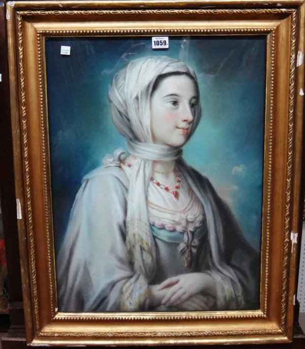 French School (19th century), Portrait of Signora Marendia Shepri de Paros, pastel, 59cm x 44cm.