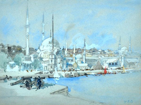 Hercules Brabazon Brabazon (1821-1906), A view of Constantinople, watercolour, signed with initials, 23.5cm x 31.5cm. Illustrated