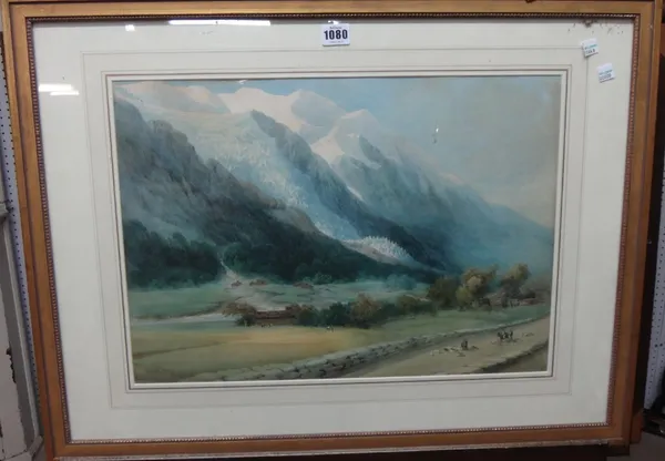 Continental School (19th century), An Alpine Glacier, watercolour, 36cm x 51cm.