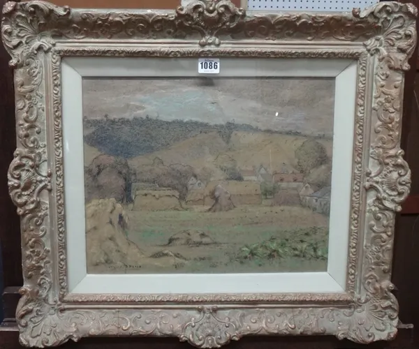 Pierre Prins (1838-1913), Apres la moisson en Seine-et-Olse, 1900, pastel, signed, 31cm x 38cm.