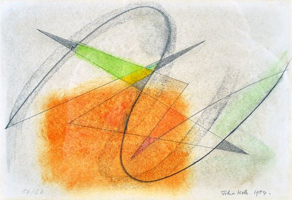 John Wells (1907-2000), 84/3D, mixed media, signed and dated 1984, 16cm x 24cm. DDS  Illustrated