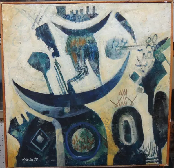 H. Idris (20th century), Untitled, oil on canvas, signed and dated '98, 75cm x 75cm.