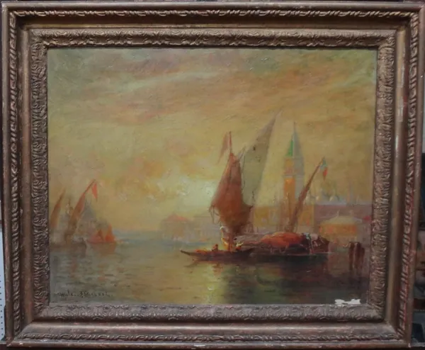 Walter E. Sansil (19th/20th century), Close of Day, Venice, oil on canvas, signed, inscribed on reverse, 40cm x 50cm.