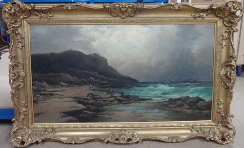 Elmer Keene (19th/20th century), Burniston Bay, Yorkshire, oil on canvas, signed, 48cm x 89cm.