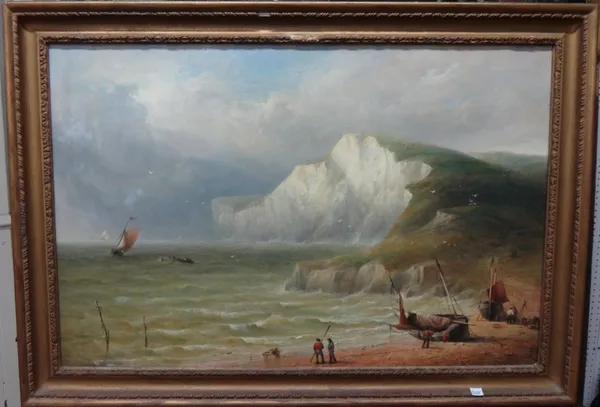 Henry King Taylor (1799-1868), Vessels off the cliffs of Dover, oil on canvas, signed, 49cm x 74.5cm.