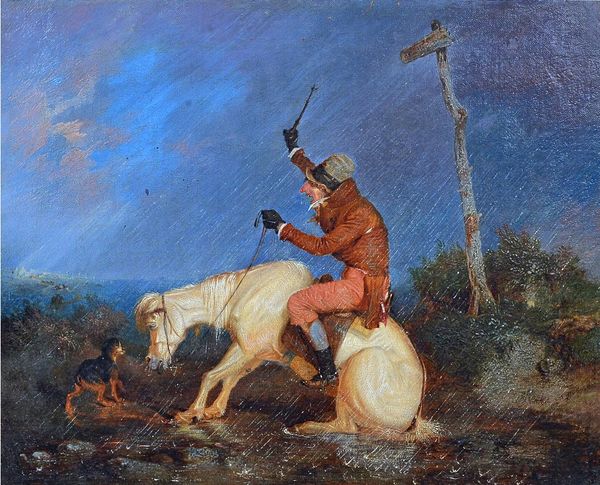 James Ward (1769-1859), Tally Ho!, oil on canvas, signed with monogram and dated 1851, 29cm x 34cm.  Illustrated