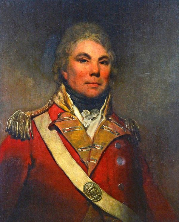 Attributed to Arthur William Devis (1762-1822), Portrait of Major-General Archibald Campbell, oil on canvas, 74cm x 61cm. 3703  Illustrated